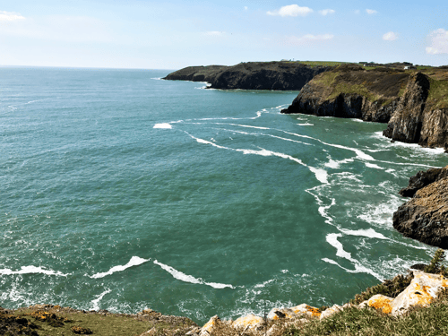 stunning views from the Pembrokeshire coastline on a summer's day 