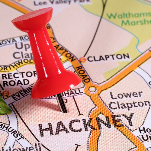 Hackney on a map