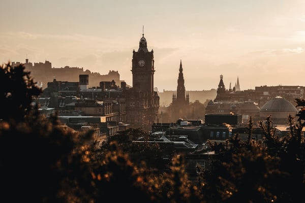 Edinburgh castle UK clock tower