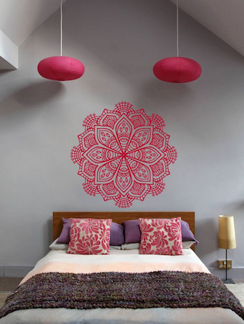 pink bedroom pattern dorm 