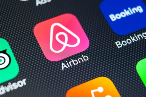 Airbnb application icon on Apple iPhone X screen