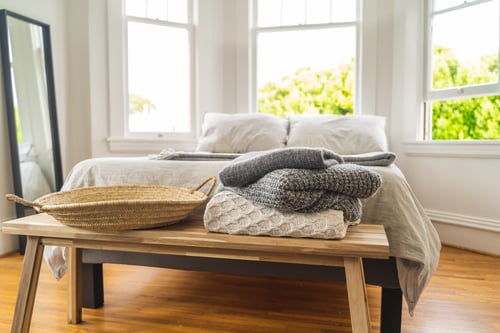 interior of bedroom in a high-end flat