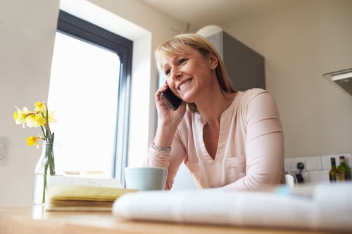 friendly woman on phone 