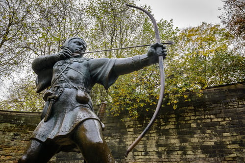 statue of robin hood, nottingham