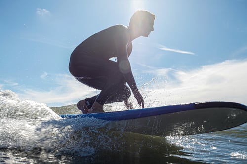 close up photo of surfer in sea at croyde